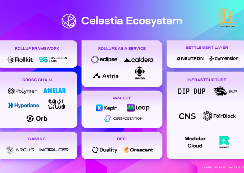 Hệ sinh thái trong dự án Celestia. Huongdancrypto.com