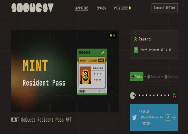 Hướng dẫn tham gia MINT SoQuest Resident Pass NFT có cơ hội nhận AIRDROP.
